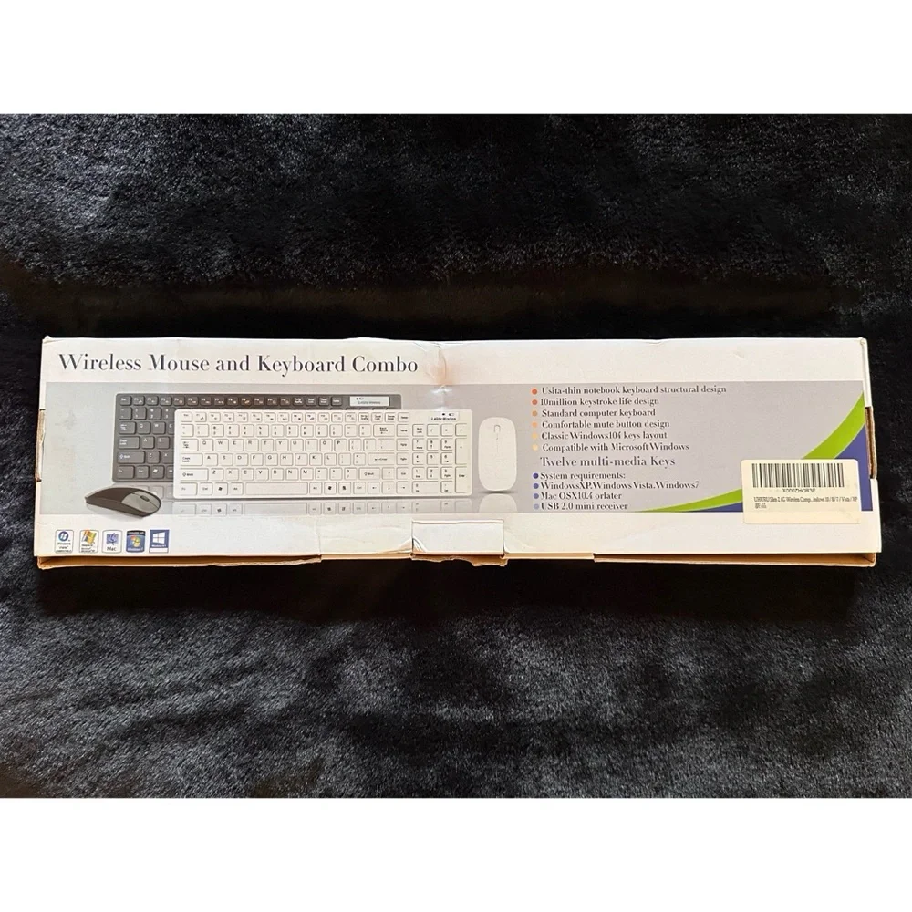 2.4G Slim Wireless Keyboard and Mouse Combo Set White NEW. - Picture 4 of 7